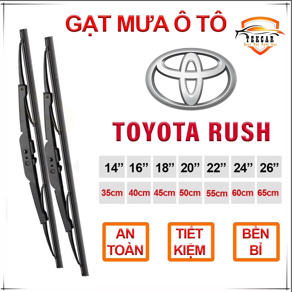 [1 CẶP TOYOTA RUSH ] Gạt mưa ô tô  Rush cần gạt kính khung xương sắt lưỡi silicon lưỡi gạt nước mưa oto xe hơi