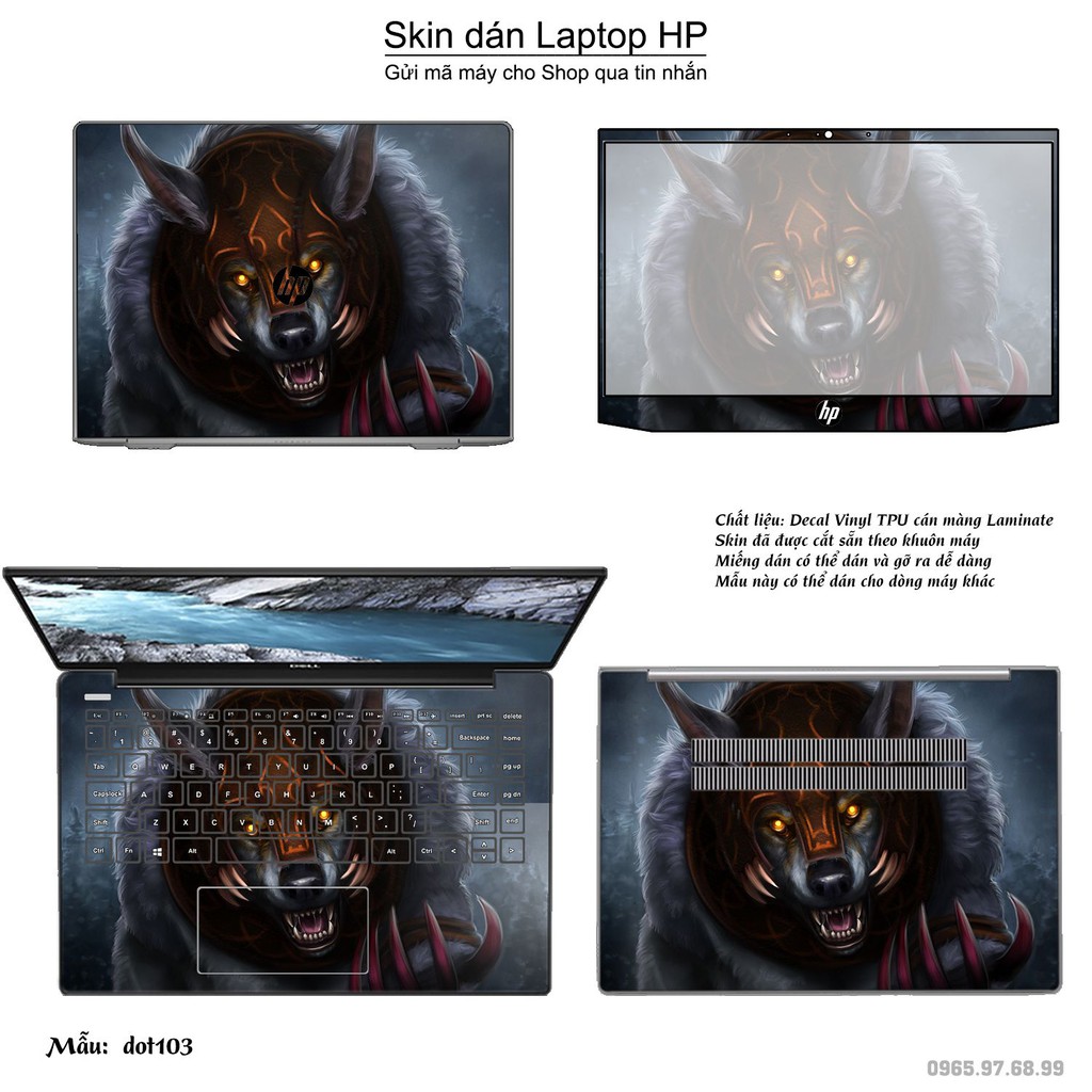 Skin dán Laptop HP in hình Dota 2 nhiều mẫu 17 (inbox mã máy cho Shop)