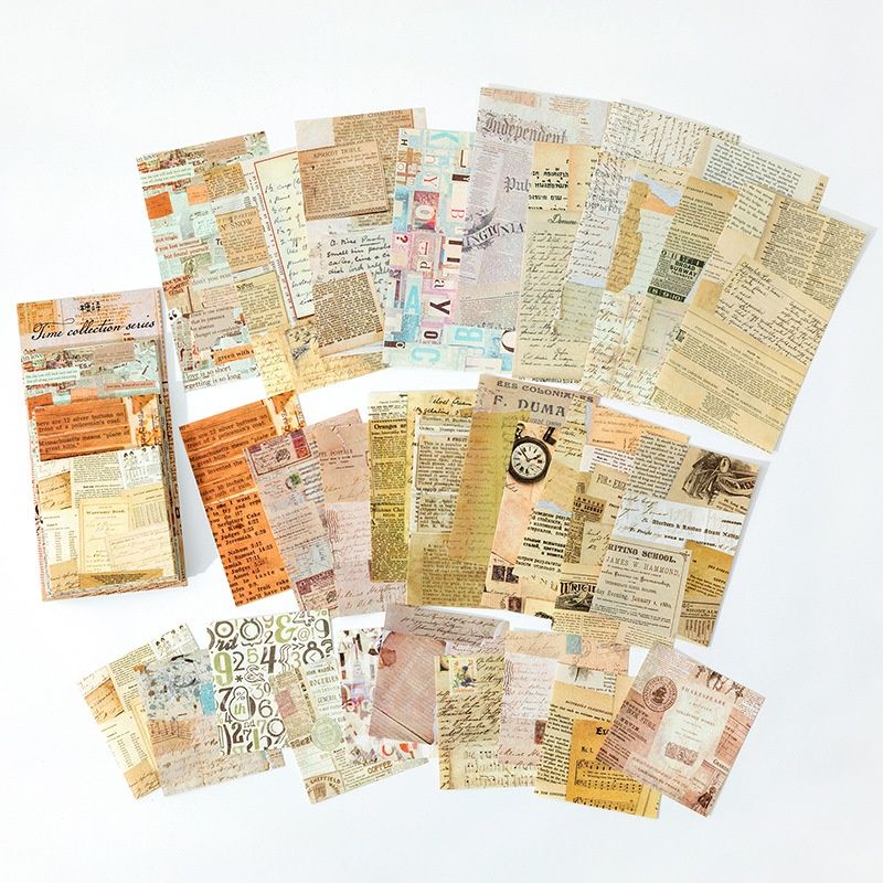 Set 60 miếng dán phong cách vintage trang trí sổ tay