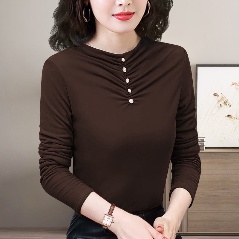 Áo thun tay dài thời trang cho phụ nữ trung niên