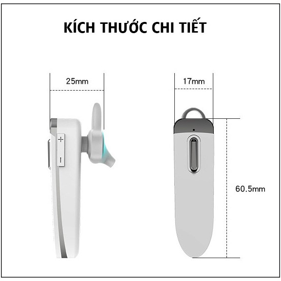 Tai nghe bluetooth, tai nghe không dây T17 phiên bản 2021, Chống nước, Pin 300mAh, Đàm thoại 32h, Nghe nhạc từ 24h