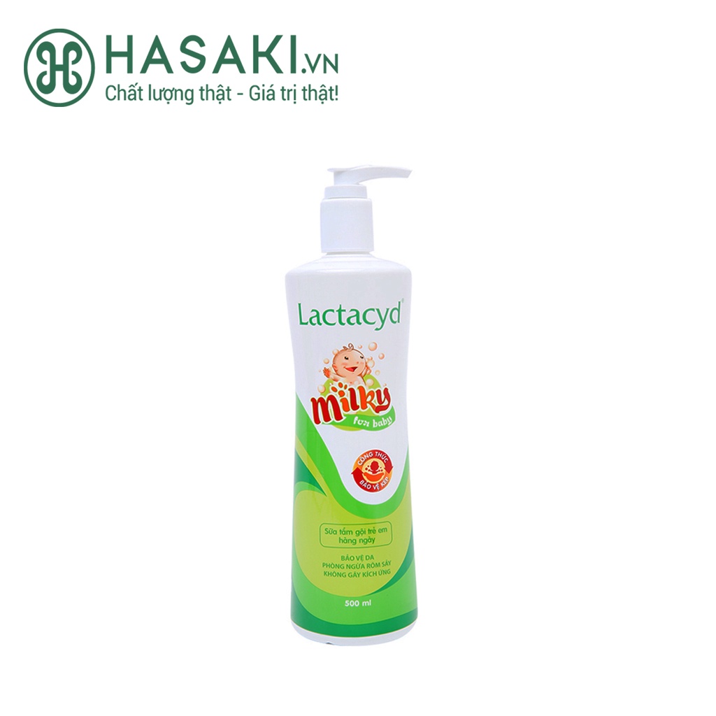 Sữa Tắm Gội Trẻ Em Lactacyd Milky Bảo Vệ Da &amp; Tóc Bé 500ml