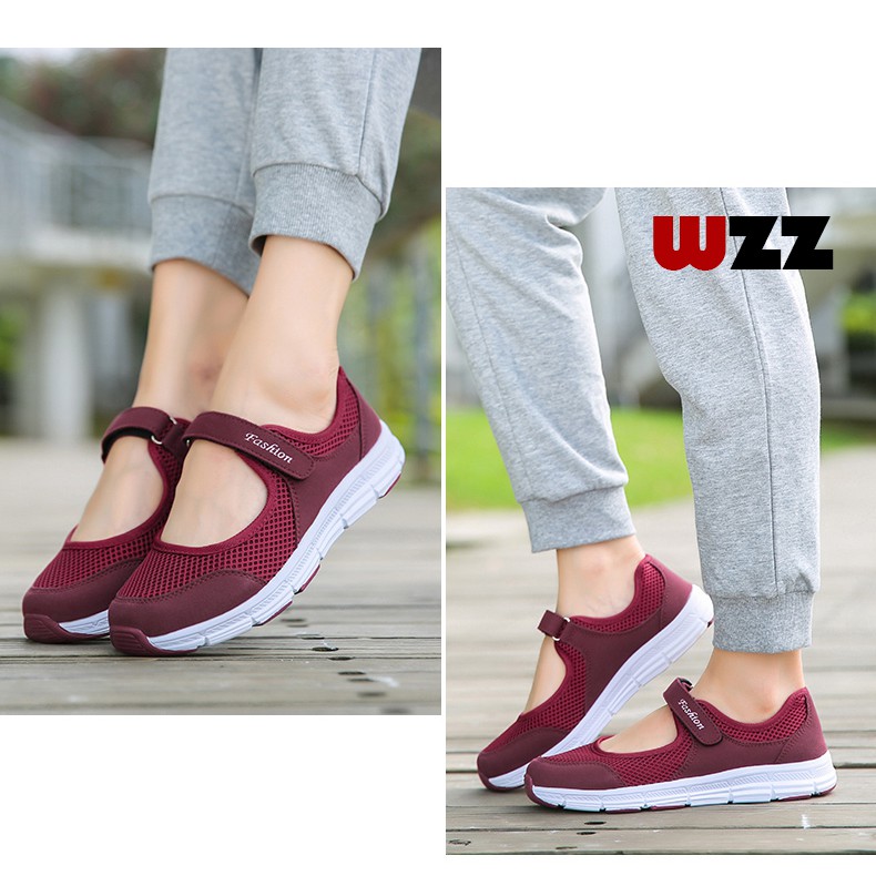 Giày thể thao WZZ siêu nhẹ thoáng khí thời trang năng động cho nữ trung niên size 35-42