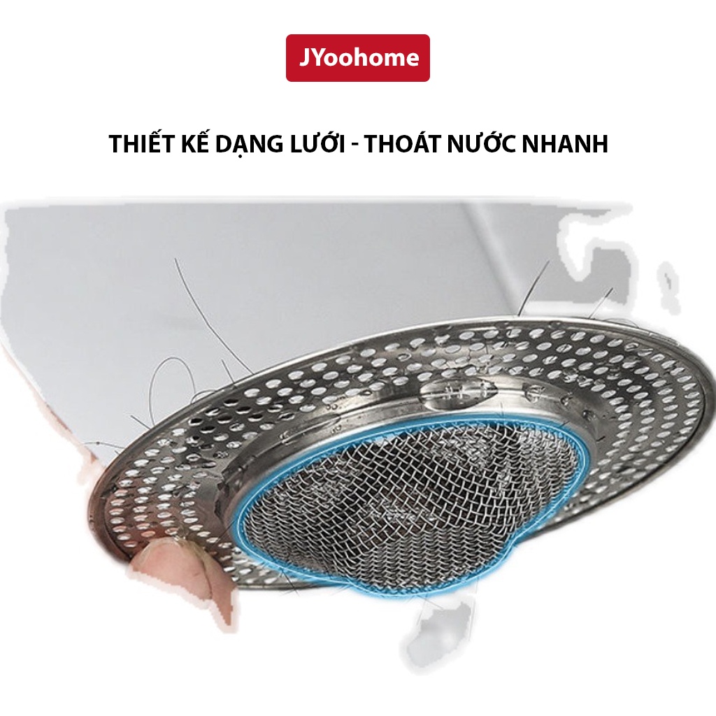 Bịt nắp lọc rác inox nhà tắm JYoohome Giỏ lưới bịt nắp cống chặn rác thoát nước nhanh chống gỉ