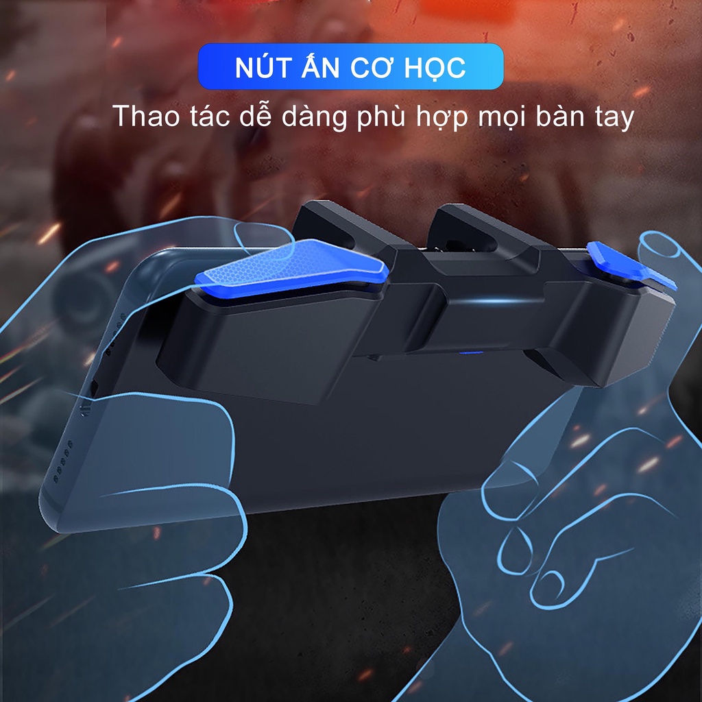 Tay cầm chơi game điện thoại SIDOTECH AK01 hỗ trợ auto tap ghìm tâm chơi pubg freefire ros thao tác 4 - 6 ngón dễ dàng