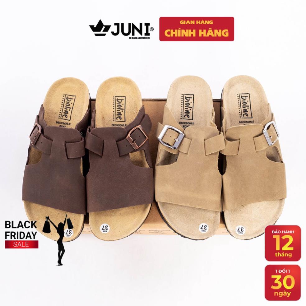 D26 - Dép sandal da bò chiến binh la mã - Bioline Birken - Đế trấu, da bò thật nguyên tấm - Juni Store DTH