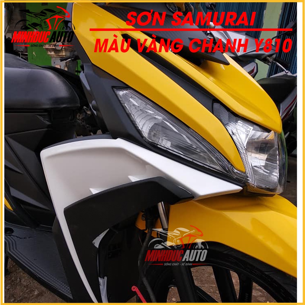 Sơn Samurai màu vàng chanh Y810 - chai sơn xịt cao cấp dành cho xe máy
