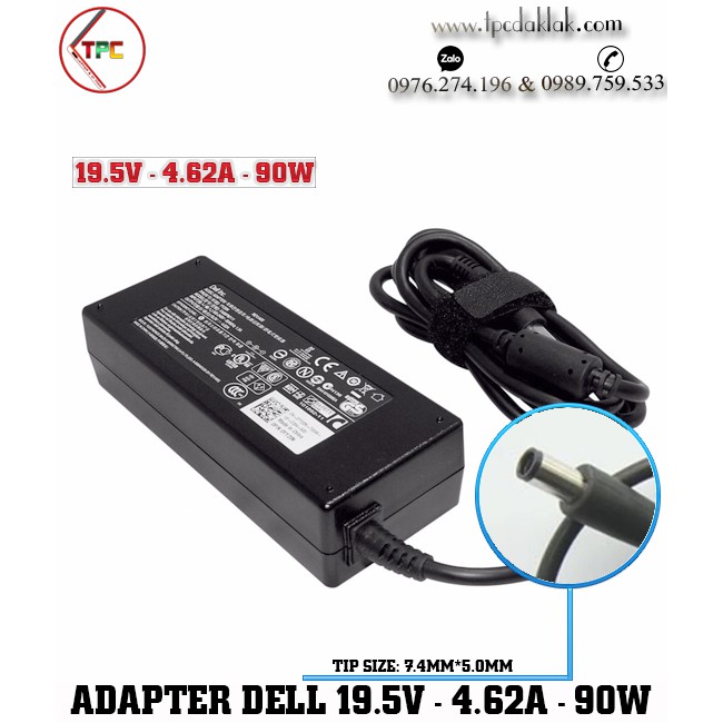 Sạc Laptop Dell Inspiron 15 5521, 5421, 3521 ( OEM Design ) | Adapter 19.5V - 4.62A - 90W (  7.4 X 5.0MM )