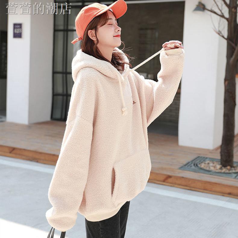 Áo Khoác Hoodie Vải Cashmere Dáng Rộng Kiểu Hàn Quốc Thời Trang Thu Đông Cho Học Sinh
