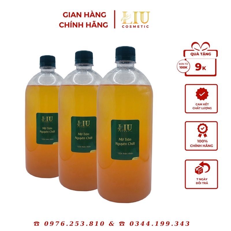 [FREE SHIP] 1 LÍT MỠ TRĂN NGUYÊN CHẤT 100% _ MỠ TRĂNG TRIỆT LÔNG CAO CẤP, LIU COSMETIC