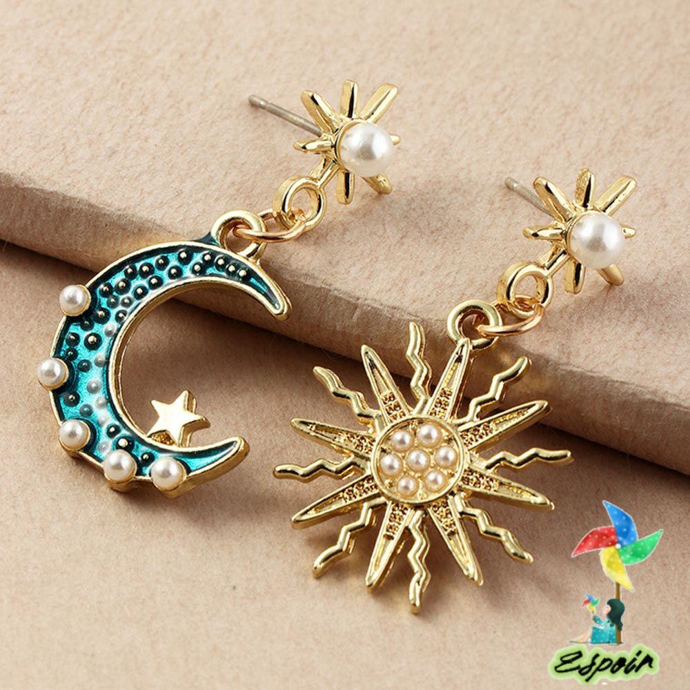 Bông Tai Hình Ngôi Sao/Mặt Trăng S925 Xinh Xắn Hợp Thời Trang