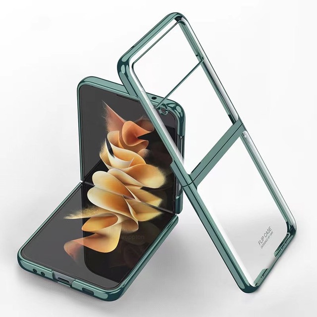 Ốp Điện Thoại Cứng Trong Suốt Mạ Điện Cho Samsung Galaxy Z Flip 3 5G