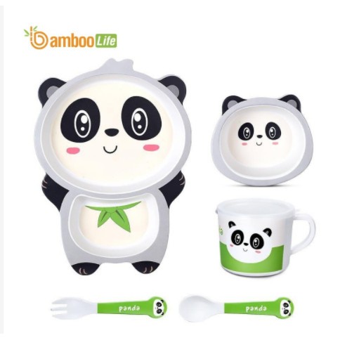 Set 5 món Khay, Bát, Cốc, Thìa, Dĩa ăn dặm hữu cơ tự nhiên SHALL - Nhiều mẫu