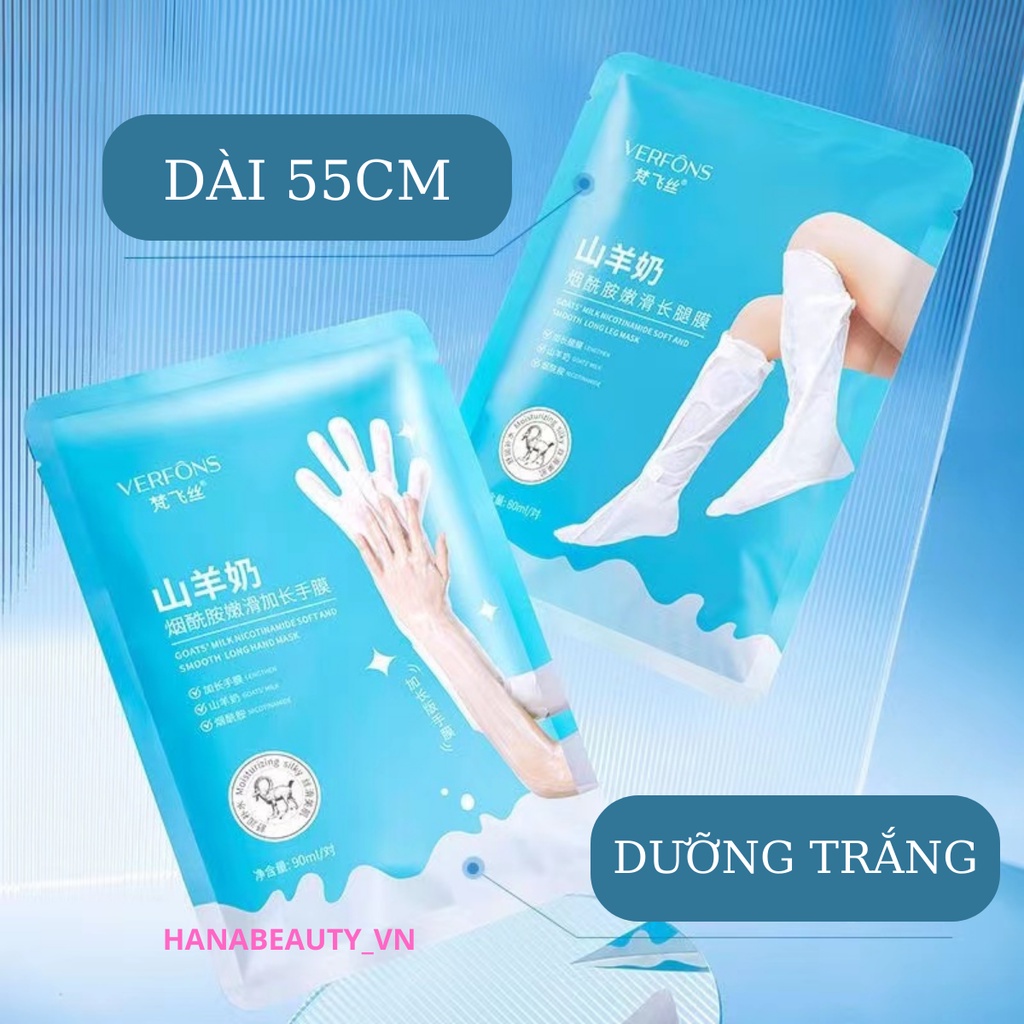 Mặt Nạ Ủ TAY dưỡng da tay dưỡng ẩm tay 55CM SỮA BÒ NIACINAMIDE Trắng Da Giảm Thâm Giảm Nhăn Mịn Màng nội địa Trung