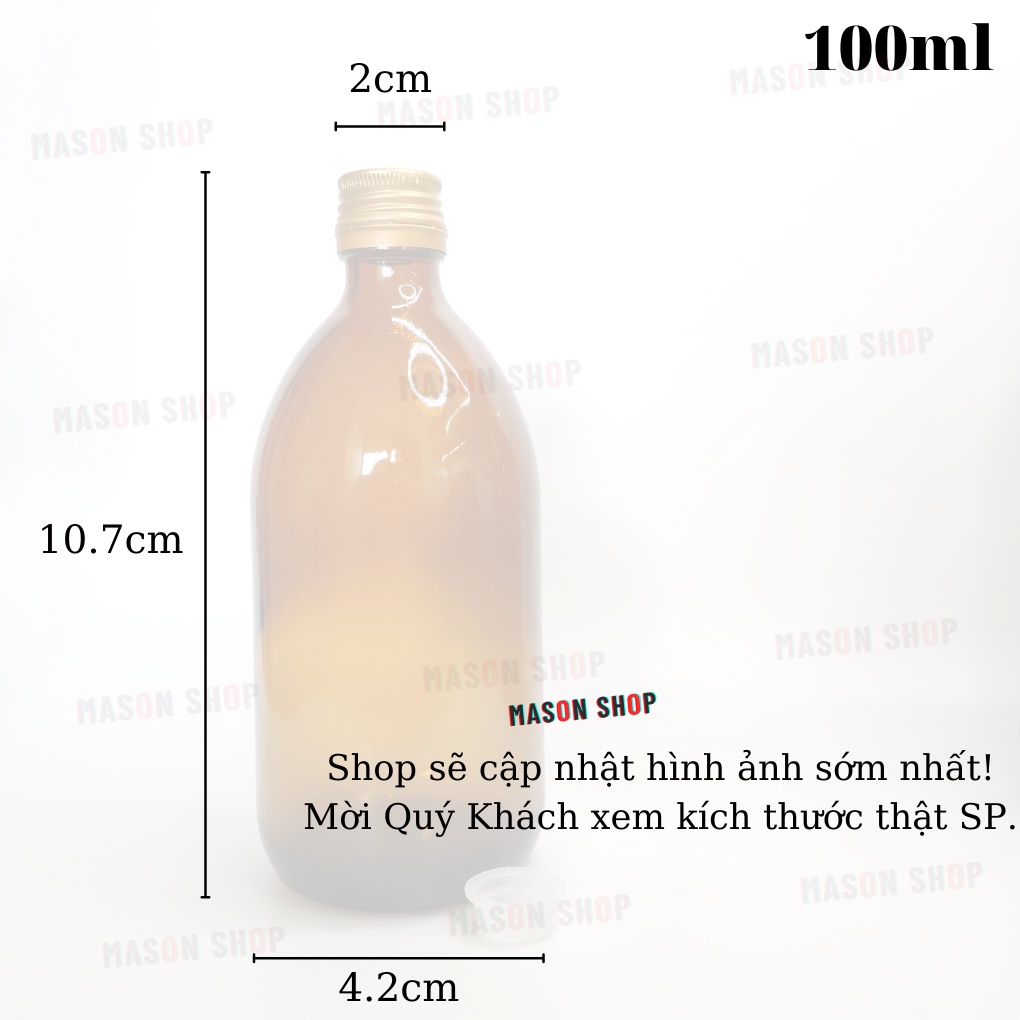 CHAI THỦY TINH BẢO QUẢN TINH DẦU/ HÓA CHẤT/ DUNG DỊCH - LỌ THỦY TINH NÂU 100ML 125ML 250ML 500ML 1000ML