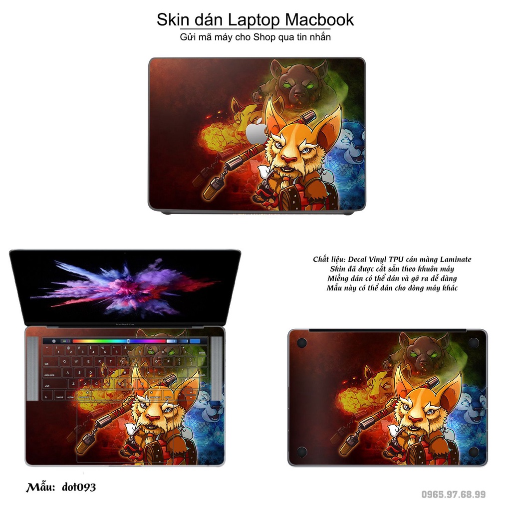 Skin dán Macbook mẫu Dota 2 (đã cắt sẵn, inbox mã máy cho shop)