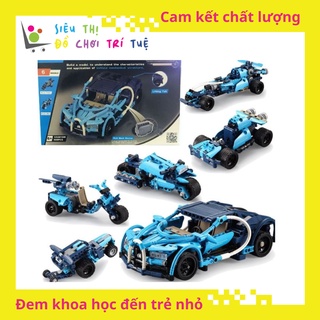 Đồ chơi lắp ráp kéo thả non lego xưởng cơ khí ô tô 6 trong 1 cada c52015w với 509 mảnh ghép giúp phát triển trí tuệ