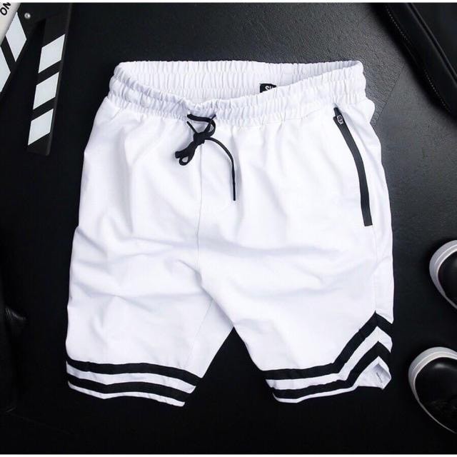 Quần short 2V khóa zip thể thao dành cho nam nữ chất poly dày mịn