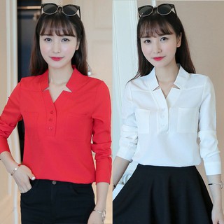 Áo sơ mi tay dài thời trang công sở cho nữ