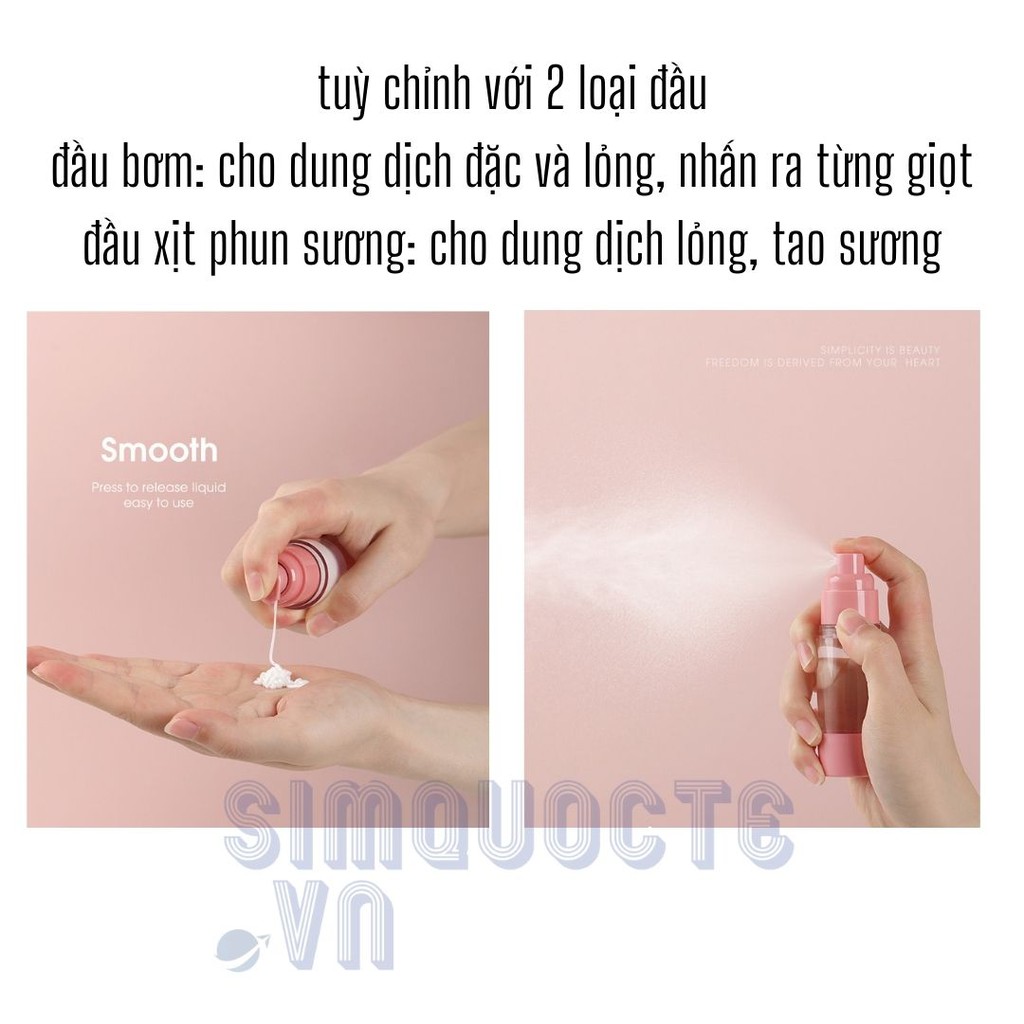  Lọ chiết mỹ phẩm dầu gội sữa rửa mặt hút chân không phong cách bắc âu CCC02