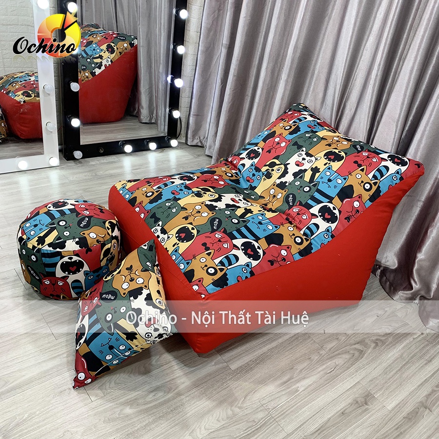 Ghế Lười Hạt Xốp Mẫu Sofa Giường Ngồi Và Nằm Thư Giãn Thoải Mái Có 2 Lớp Cao Cấp, Ghế Hạt Xốp Phong Cách Hiện Đại (Có Sẵ