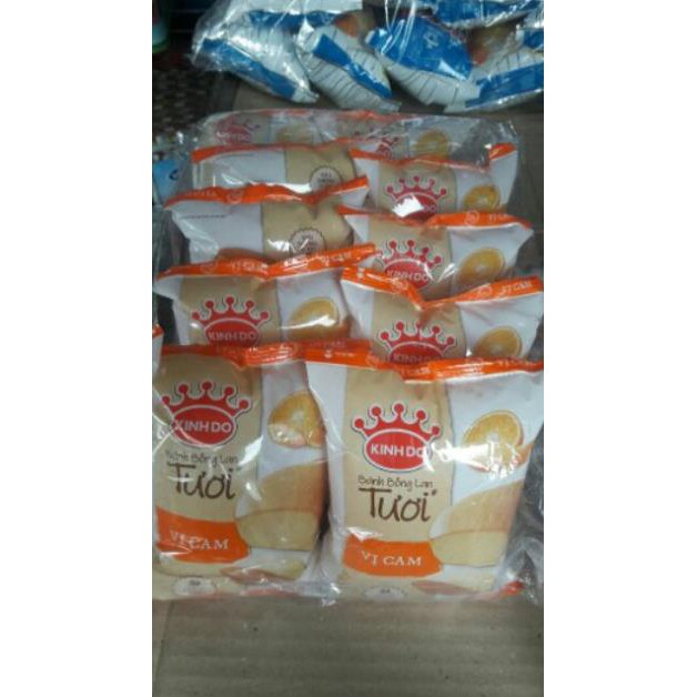 [mới] Bánh Bông lan Tươi Kinh Đô vị Cam 55G ( pack 10 cái)