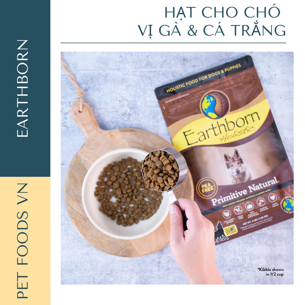 Hạt cho chó EARTHBORN Primitive Natural 2,5kg vị Gà &amp; Cá Trắng