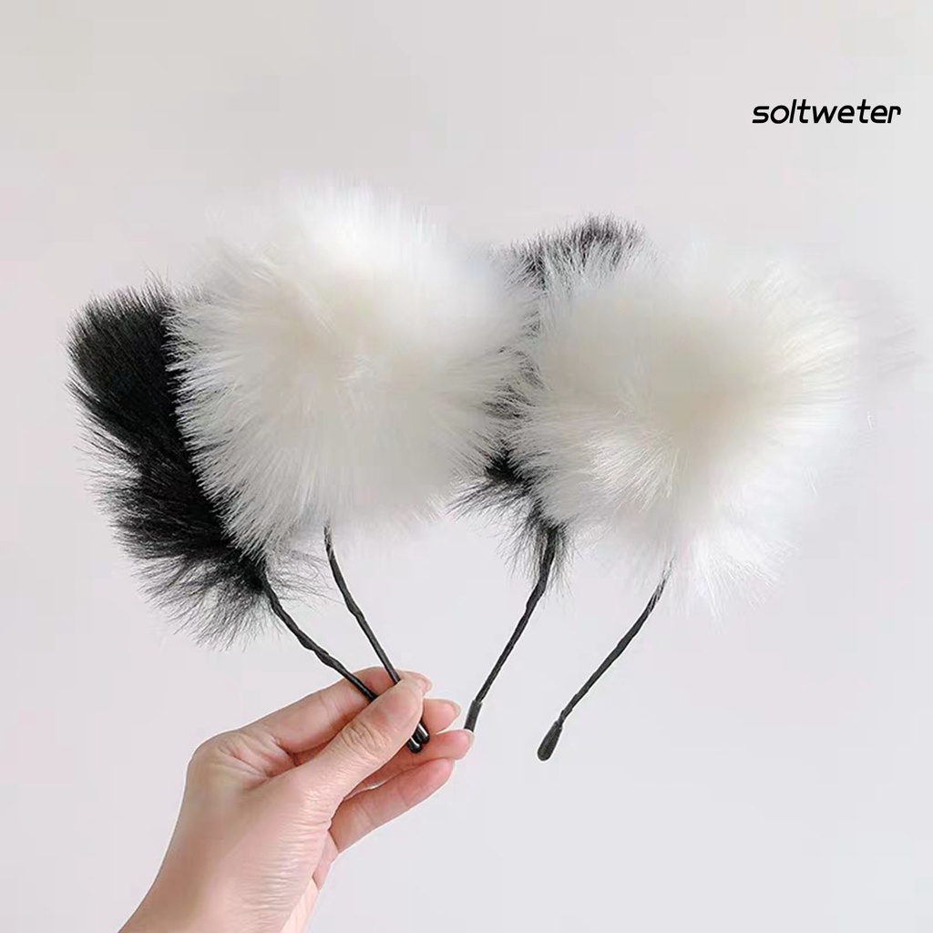 Băng Đô Cài Tóc Tai Mèo Bằng Vải Bông Dễ Thương Cho Hóa Trang