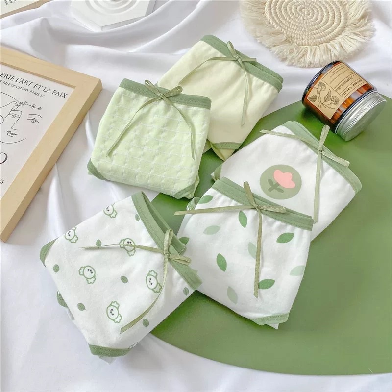 Quần Lót Nữ Cotton Xanh Lưng Vừa Thoáng Khí Thoải Mái Cho Nữ 299
