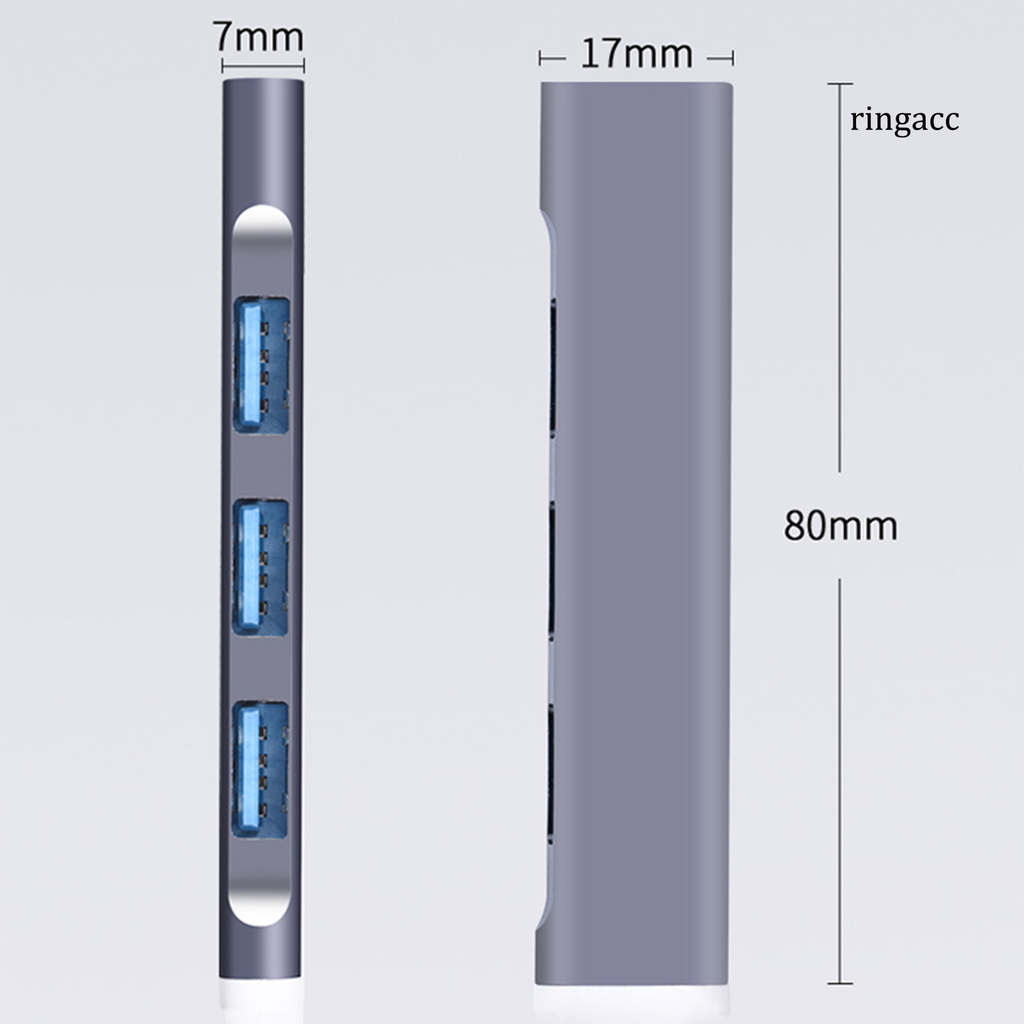 Bộ Chia 4 Cổng Type-C / Usb Hub Cho Bàn Phím / Chuột Máy Tính