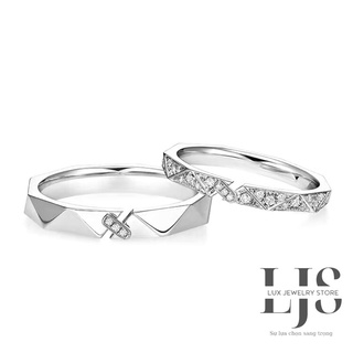 Nhẫn đôi mạ bạc 925 Lux Jewelry, nhẫn đôi tình yêu hạnh phúc bền lâu - LUX982