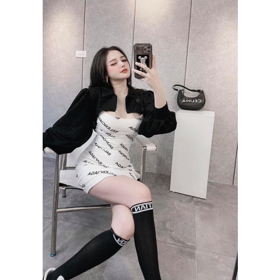 Đầm Body Chữ Kèm Áo Khoác Cá Tính