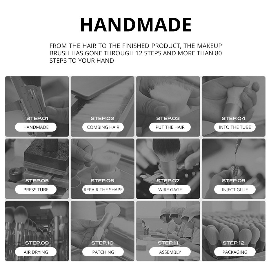 GRACEDO 6 Cái Bộ Cọ Trang Điểm Chuyên Nghiệp Cầm Tay Kèm Túi Trang Điểm