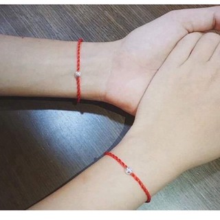 Vòng tay đôi chỉ đỏ bi bạc - vòng tay bi bạc ss12