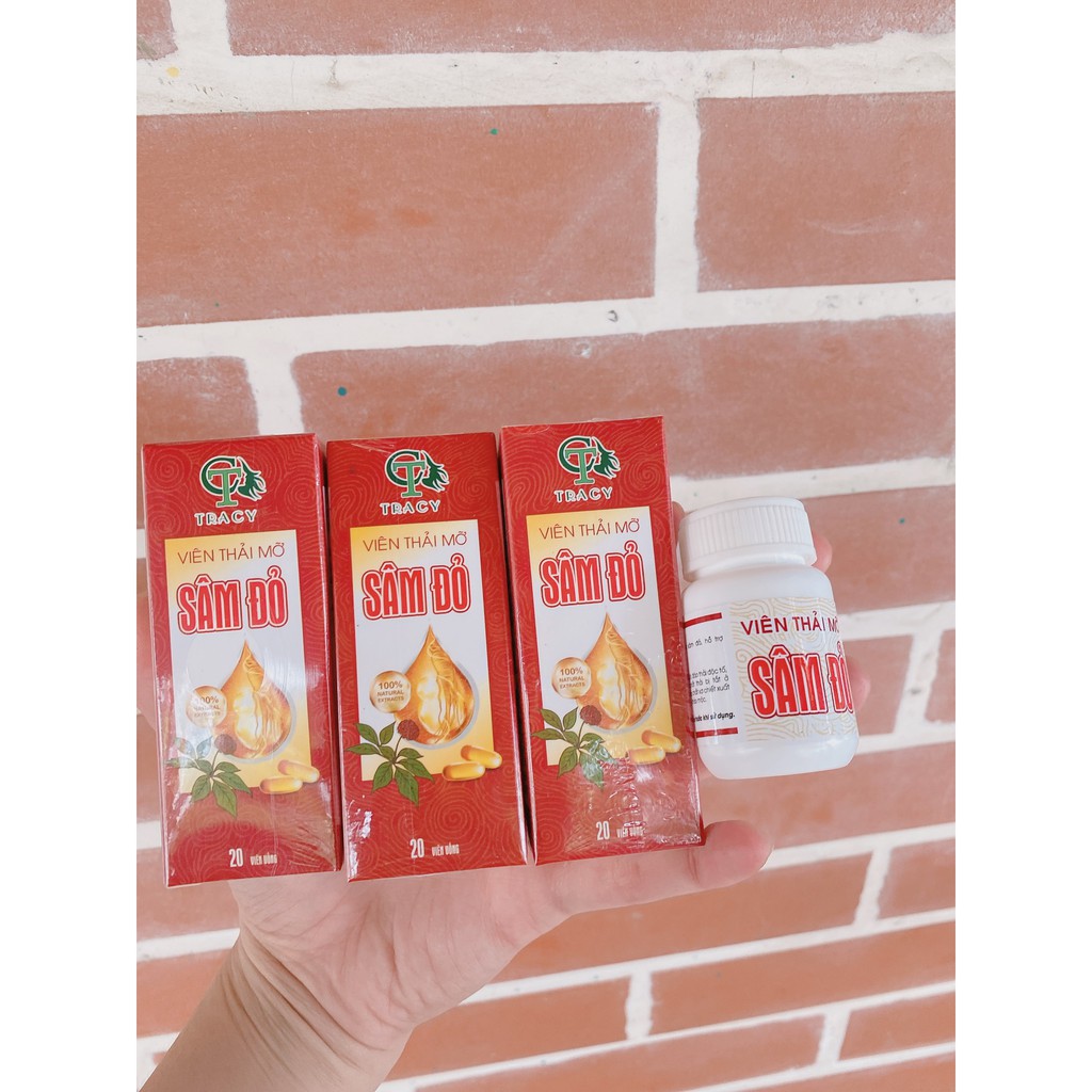 Xỗ mỡ bụng sâm đỏ Tracy -Viên xổ mỡ sâm đỏ chính hãng - 20 viên