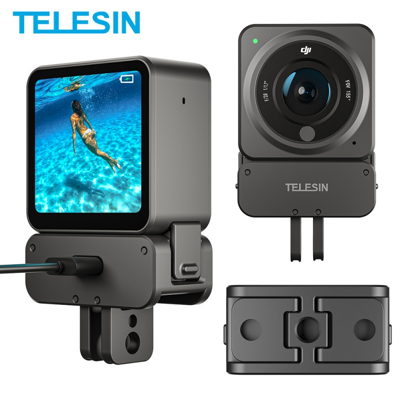 Đế sạc cảm ứng từ tính TELESIN Chân đế có lỗ 1/4 '' Chân máy ảnh hành động Monopod Giá gắn bộ điều hợp máy ảnh cho máy ảnh chính DJI Action 2