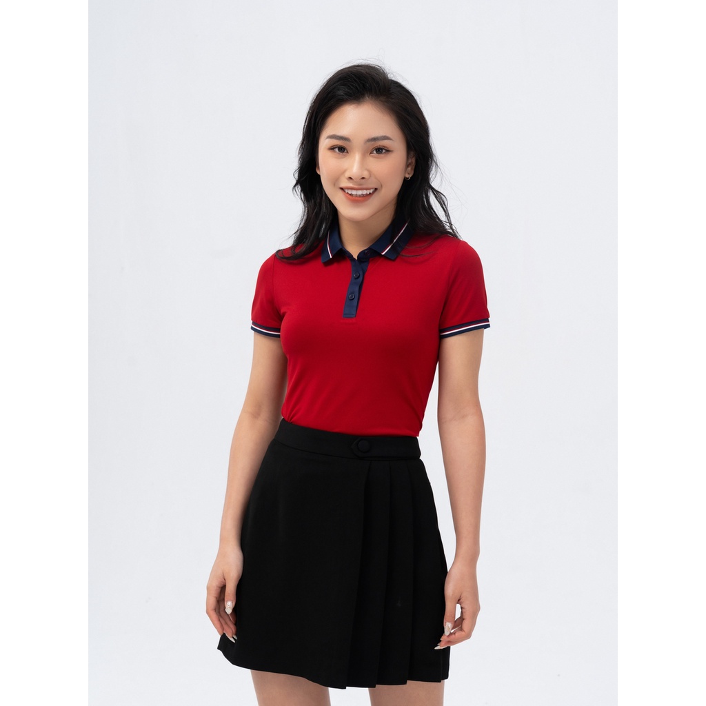Áo Polo Nữ YODY Coolmax, Áo Thun Cộc Tay Nữ Thoáng Mát Thấm Hút Mồ Hôi Bo Cổ Phối Màu Chính Hãng APN5304