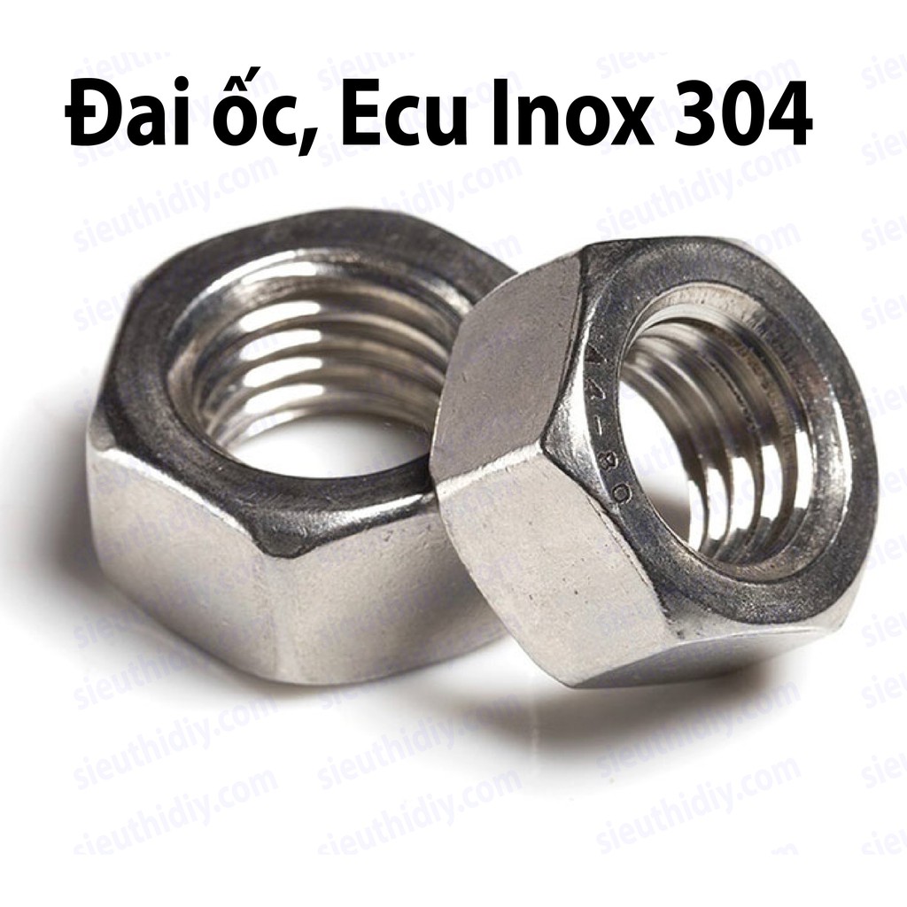 Đai ốc, ecu thường, Inox 304/316 M1M1.2M1.4M1.6M2M2.5