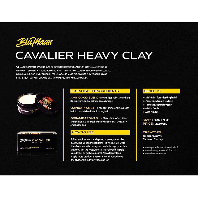 Sáp vuốt tóc nam Blumaan Cavalier Clay , Monarch Matte Paste , Original Styling Meraki