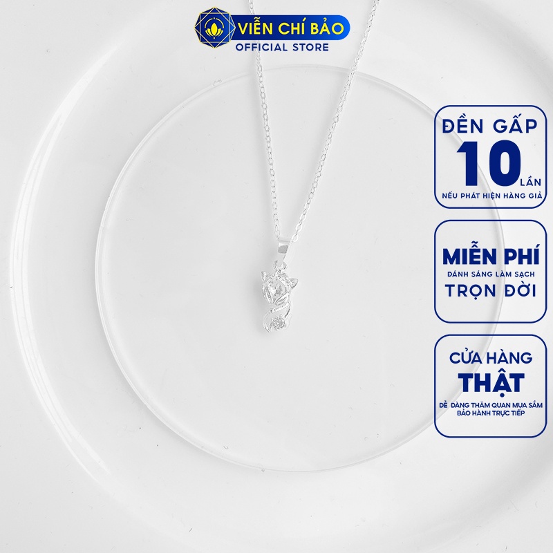 Dây chuyền bạc nữ mặt Hồ Ly đá trắng bạc 925 thời trang phụ kiện trang sức nữ Viễn Chí Bảo D400651-TR