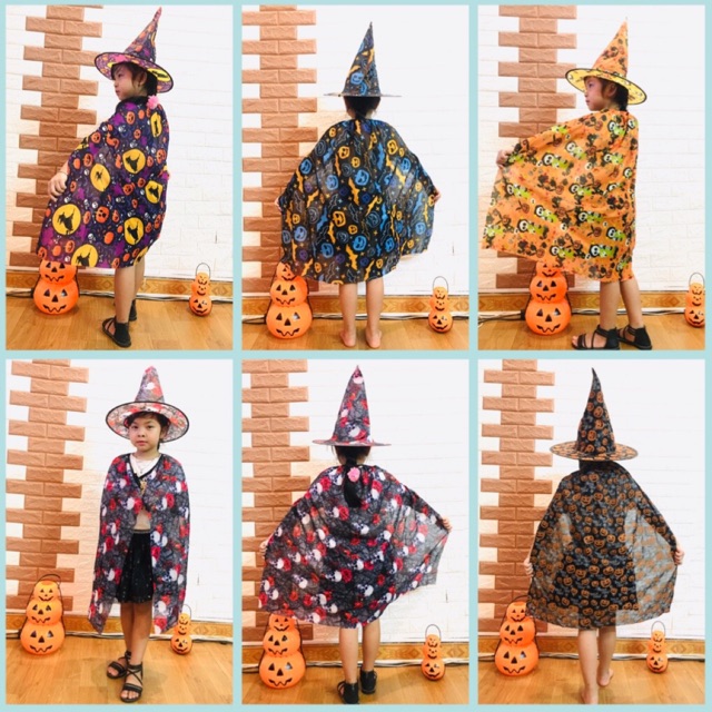 Bộ choàng phù thủy kèm mũ hoá trang cosplay HALOWEEN loại xịn dày đẹp | BigBuy360 - bigbuy360.vn