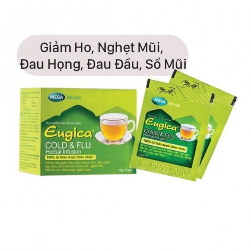 Trà Thảo Dược Eugica Cold & Flu ⚡ CAM KẾT CHÍNH HÃNG ⚡ Trà thảo mộc giảm các triệu chứng cảm lạnh, sổ mũi