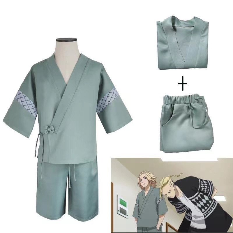 Tokyo Revengers cos Clothing cosplay Costume Mikey Short Kimono Wig Clogs Suit Perfect Restoration