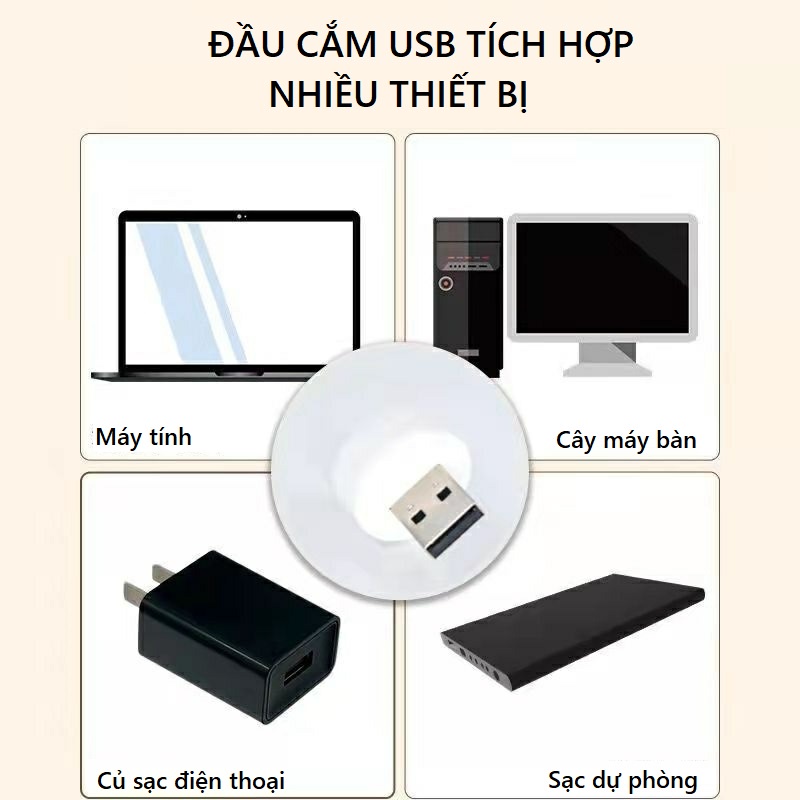Đèn led mini đầu usb siêu sáng, bóng led nhỏ gọn đa năng có thể làm đèn ngủ