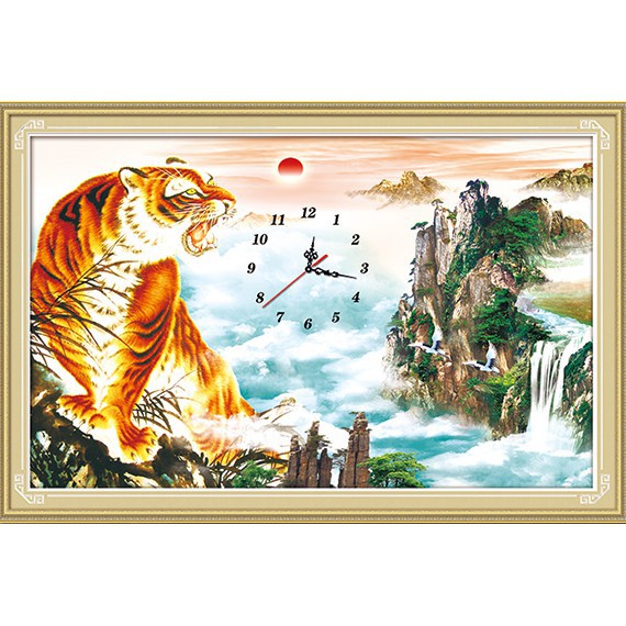 Shoptranhviet: Tranh Đính Đá MÃNH HỔ (ĐÁ ABC CAO CẤP). Kích Thước: 75cm x 50cm