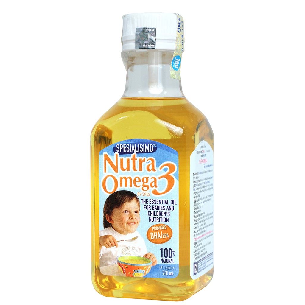 Dầu ăn dăm cho bé dầu Nutra Omega 3 Cá Hồi 240ml