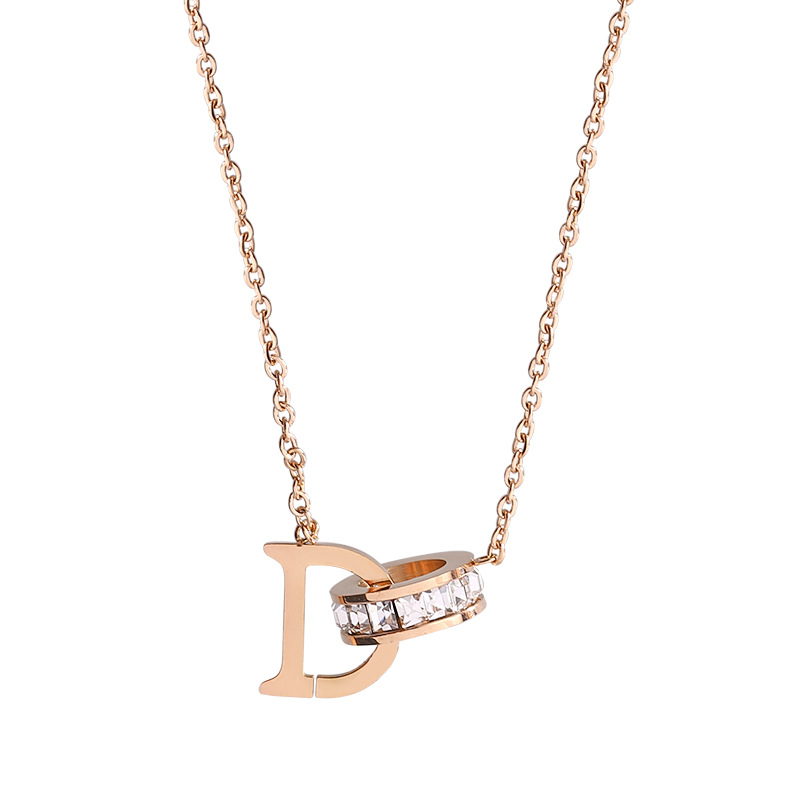 Korean Style D-face Stainless Steel Titanium Necklace