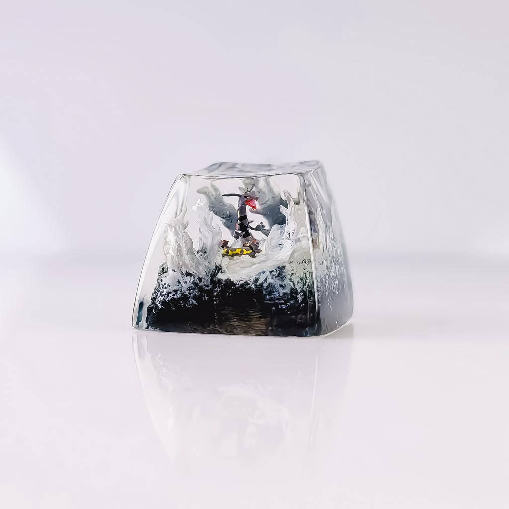 Nút bàn phím Pokemon, nút bàn phím Shiny Rayquaza , Bàn phím nhân vật hoạt hình - Rayquaza keycap,POKÉMON Artisan Keycap