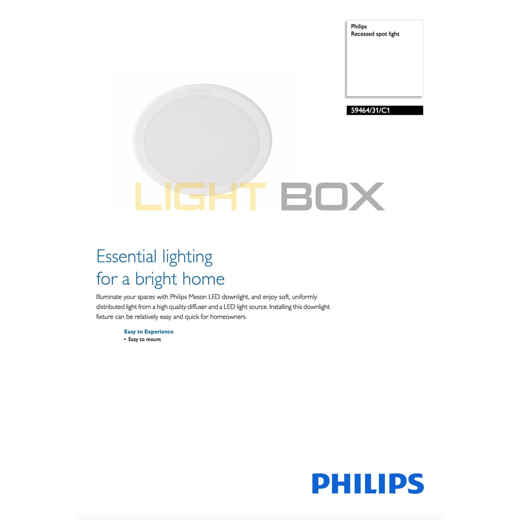 Bộ 4 đèn led âm trần Philips 13W
