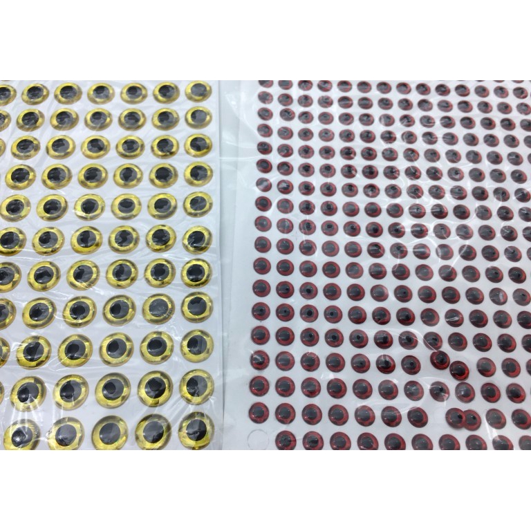 Set 100 con mắt giả 3D 3mm 5mm 7mm 9mm dùng trang trí